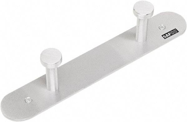 Safco - 2 Hooks, 12" Long x 2-3/4" Deep, Metal Wall/Door Hat/Coat Hook - 2" High - Strong Tooling