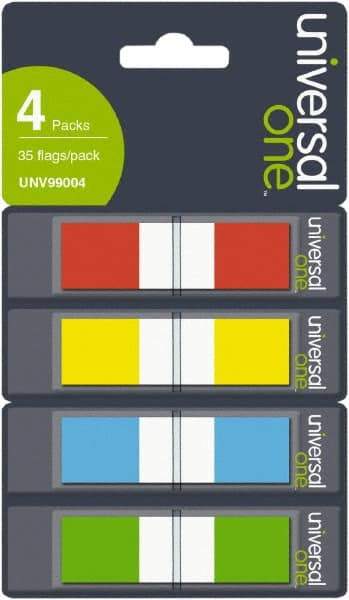 Universal One - Self-Stick Page Flags Style: Flag Color: Orange; Red; Blue; Yellow; Green - Strong Tooling