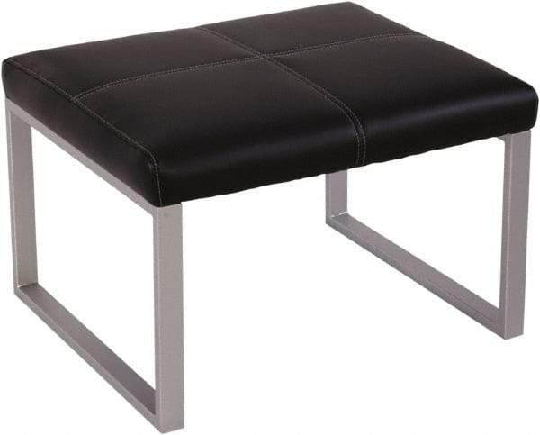 ALERA - 26-3/8" Wide, 17-3/8" High Cube Ottoman - Black/Silver - Strong Tooling