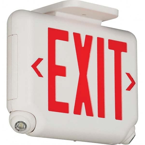 Hubbell Lighting - Combination Exit Signs Mounting Type: Wall Mount; Ceiling Mount Number of Faces: 1 - Strong Tooling