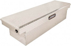 Jobox - 4 Compartment Crossover Truck Box - 70-1/8" Wide x 20-1/4" Deep x 17-1/4" High, Aluminum, Silver - Strong Tooling