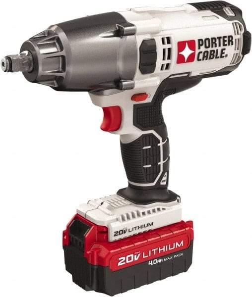 Porter-Cable - 1/2" Drive 20 Volt Mid-Handle Cordless Impact Wrench & Ratchet - 1,700 RPM, 330 Ft/Lb Torque, 1 Lithium-Ion Battery Included - Strong Tooling