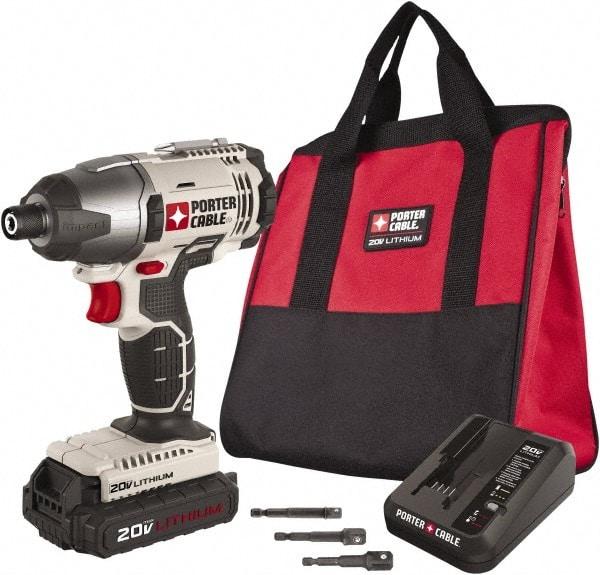 Porter-Cable - 20 Volt, 1/4" Drive, 1,450 In/Lb Torque, Cordless Impact Driver - Mid-Handle, 3000 RPM, 1 Battery Included - Strong Tooling