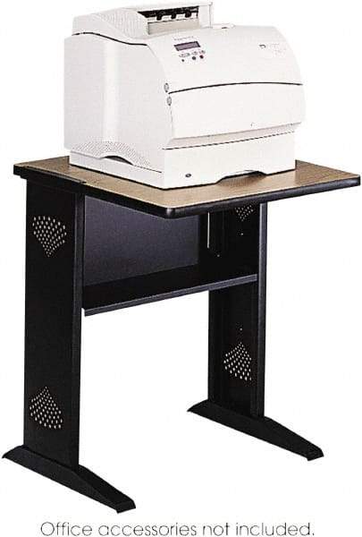 Safco - Medium Oak & Black Printer/Copier Stand - Use with Fax Machines, Printer - Strong Tooling