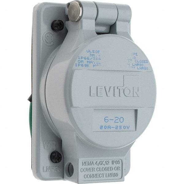 Leviton - Straight Blade Receptacles   Receptacle Type: Single Receptacle    Grade: Industrial - Strong Tooling