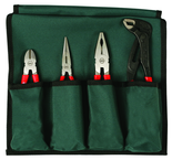 Soft Grip 4 Pc. Set Combination; Long Nose;Water Pump Pliers & Diagonal Cutter - Strong Tooling