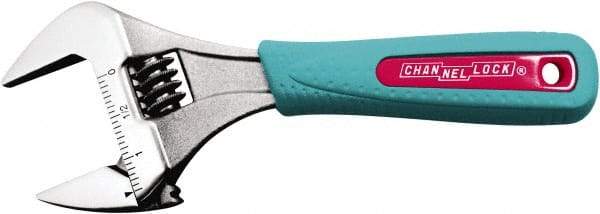 Channellock - 1-11/32" Jaw Capacity, 6" Standard Adjustable Wrench - Chrome Vanadium Steel, Chrome Finish, 6" OAL - Strong Tooling