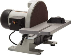 Enco - 12" Diam, 1,700 RPM, Single Phase Disc Sanding Machines - 16-3/8" Long Table x 6-7/8" Table Width, 16" Overall Length x 15.7" Overall Height - Strong Tooling