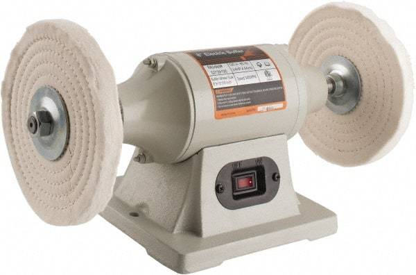 Enco - 8" Wheel Diam x 1/2" Wheel Width, 3/4 hp Buffer - 5/8" Arbor Hole Diam, 1 Phase, 3,450 Max RPM, 120 Volts - Strong Tooling