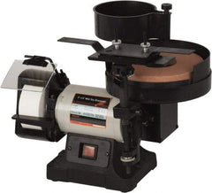 Enco - 5 & 8" Wheel Diam x 1 & 2" Wheel Width, 1/3 hp Wet/Dry Grinder - 3/4" Arbor Hole Diam, 1 Phase, 380 & 3,450 Max RPM, 120 Volts - Strong Tooling