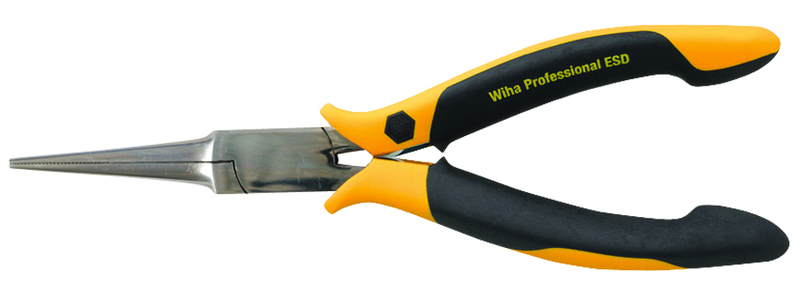 Long Needle Nose Pliers; Straight; Serrated Jaws ESD Safe Precision - Strong Tooling