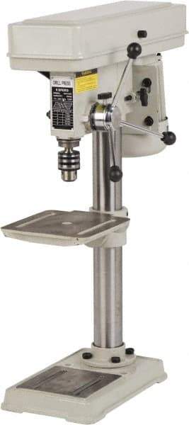 Enco - 254mm Swing, Step Pulley Drill Press - 5 Speed, 1/2 hp, Single Phase - Strong Tooling