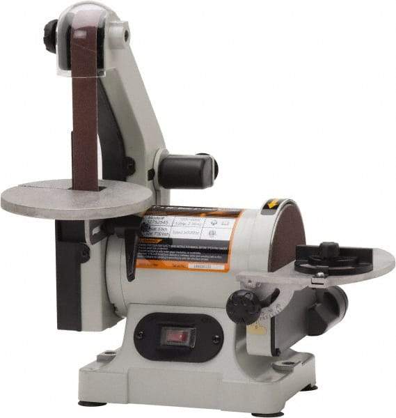 Enco - 30 Inch Long x 1 Inch Wide Belt, 5 Inch Diameter, Vertical Combination Sanding Machine - 3,340 Ft./min Belt Speed, 1/3 HP, Single Phase - Strong Tooling