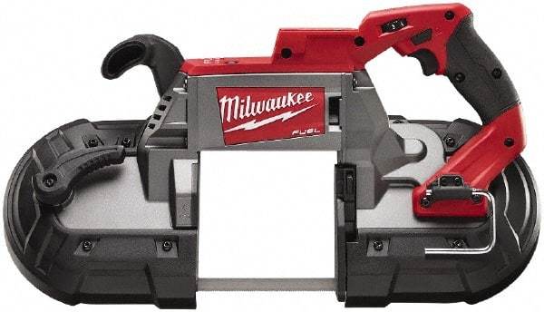 Milwaukee Tool - 18 Volt, 44-7/8" Blade, 380 SFPM Cordless Portable Bandsaw - 5" (Round) & 5 x 5" (Rectangle) Cutting Capacity, Lithium-Ion Battery Not Included - Strong Tooling