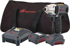 Ingersoll-Rand - 1/4" Drive 12 Volt Pistol Grip Cordless Impact Wrench & Ratchet - 2,700 RPM, 3,300 BPM, 100 Ft/Lb Torque, 2 Lithium-Ion Batteries Included - Strong Tooling