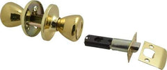 Value Collection - Bright Brass Passage Knob Lockset - 2-3/8" Back Set, 5-Pin Brass Tumbler Cylinder - Strong Tooling