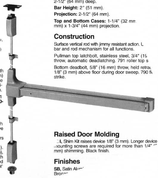 Yale - Flatbars Hand: LHR Rating: Panic Rated - Strong Tooling