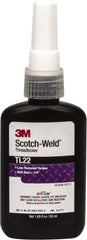 3M - 50 mL Bottle, Purple, Low Strength Liquid Threadlocker - Series TL22, 24 hr Full Cure Time, Hand Tool Removal - Strong Tooling