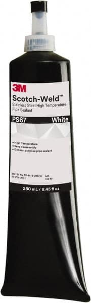 3M - 250 mL Bottle White Pipe Sealant - 400°F Max Working Temp, For Seal Hydraulic & Pneumatic Pipes & Fittings - Strong Tooling