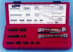 Lang - 35 Pc, Inch/Metric Ratchet & Ratcheting Bit Set - Exact Industrial Supply