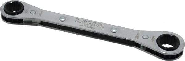 Lang - 1/2" x 9/16" 12 Point Ratcheting Box Wrench - Double End, 6-7/8" OAL, Steel - Strong Tooling