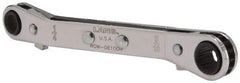 Lang - 1/4" x 5/16" 12 Point Reversible Ratcheting Offset Box Wrench - Double End, 4-1/4" OAL, Steel, 25° Offset - Strong Tooling