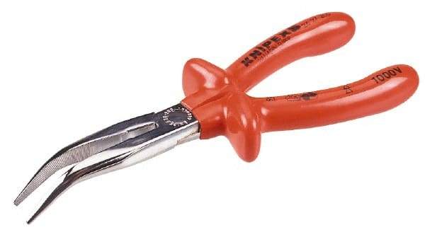 Knipex - 8" Long, 2-11/16" Jaw Length, Long Reach Bent Nose Plier - Side Cutter - Strong Tooling