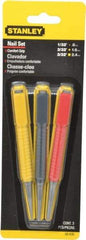 Stanley - 3 Piece, 1/32 to 3/32", Nail Punch Set - Comes in Carded - Strong Tooling