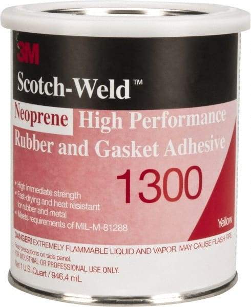 3M - 32 oz Can Yellow Butyl Rubber Gasket Sealant - 300°F Max Operating Temp, 4 min Tack Free Dry Time, Series 1300 - Strong Tooling