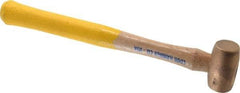 Cook Hammer - 1/2 Lb Head Nonsparking Mallet - 12" OAL, Wood Handle - Strong Tooling