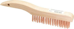 Ampco - 4 Rows x 16 Columns Bronze Shoe Handle Wire Brush - 10" OAL, 1-1/8" Trim Length, Wood Shoe Handle - Strong Tooling