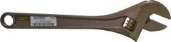 Ampco - 1-1/2" Jaw Capacity, 12" Nonsparking Adjustable Wrench - Aluminum Bronze, Plain Finish - Strong Tooling