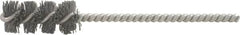 Brush Research Mfg. - 2.2" Diam Helical Nylon Tube Brush - Single Spiral, 0.04" Filament Diam, 3" Brush Length, 8" OAL, 0.292" Diam Galvanized Steel Shank - Strong Tooling