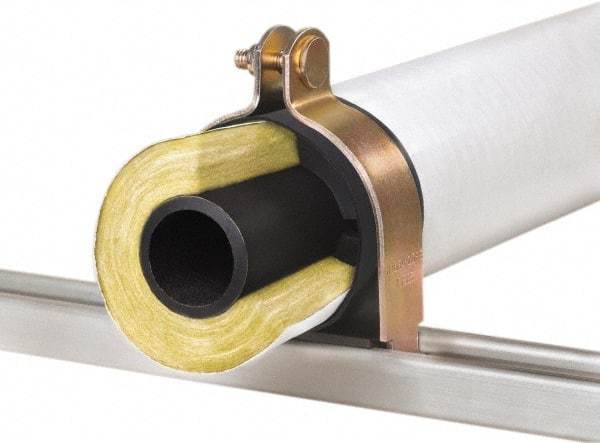 Klo-Shure - 1-1/2" Pipe, Zinc Plated Steel Strut Mount Insulation Coupling - Trivalent Zinc & Yellow - Strong Tooling