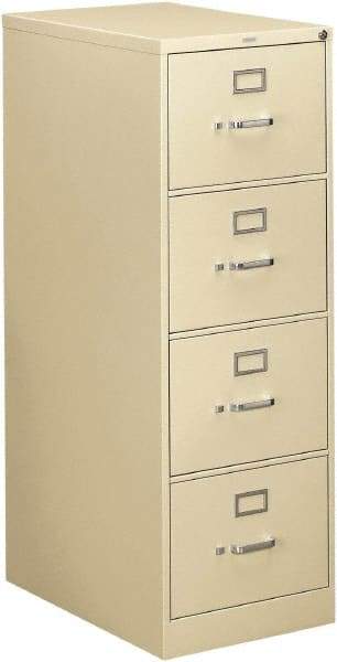 Hon - 18-1/4" Wide x 52" High x 26-1/2" Deep, 4 Drawer Vertical File - Steel, Putty - Strong Tooling