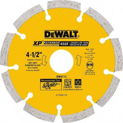 DeWALT - 5" Diam, 7/8" Arbor Hole Diam, 5 Tooth Wet & Dry Cut Saw Blade - Diamond Matrix, General Purpose Action, Standard Round Arbor - Strong Tooling