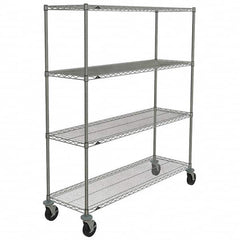 Metro - 600 Lb Capacity 4 Shelf Mobile Wire Shelving Unit - Add-On Unit - Strong Tooling