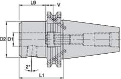 Kennametal - DV50 Taper, 0.7087" Inside Hole Diam, 2.4803" Projection, Whistle Notch Adapter - Through Coolant - Exact Industrial Supply