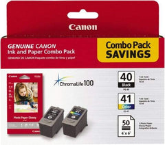 Canon - Black & Multi Colored Ink & Paper Combo - Use with Canon PIXMA iP1600, iP1700, MP150, MP160, MP170, MP450, MP460 - Strong Tooling