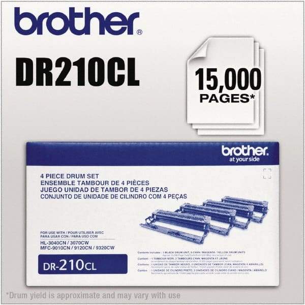 Brother - Cyan, Magenta, Yellow & Black Drum Unit - Use with Brother HL-3040CN, 3045CN, 3070CW, 3075CW, MFC-9010CN, 9120CN, 9125CN, 9320CW, 9325CW - Strong Tooling