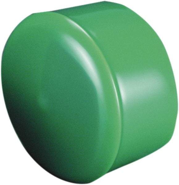 Caplugs - Round Head Cap with Flange - 0.35" OD, 1/2" Long, Vinyl, Green - Strong Tooling