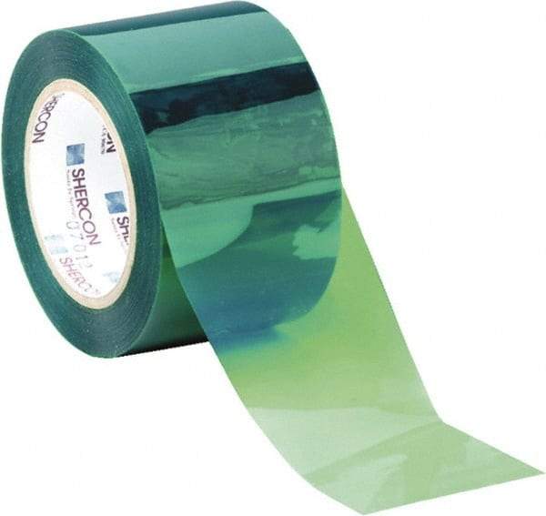 Caplugs - 1/2" Wide x 72 Yd Long Green Polyester Film High Temperature Masking Tape - Series PC25 0500, 6.5 mil Thick - Strong Tooling