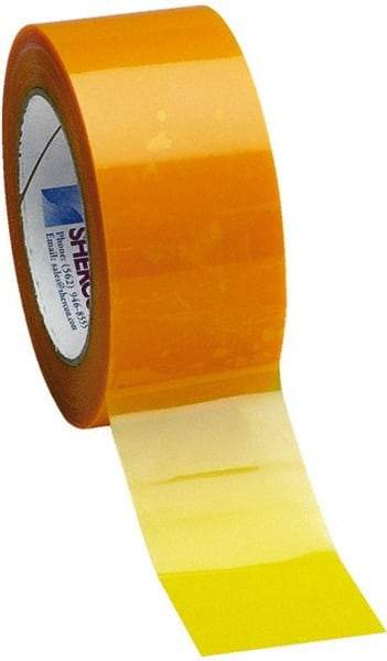 Caplugs - 3-1/2" Wide x 72 Yd Long Yellow Polyester Film High Temperature Masking Tape - Series PC30-3500, 3.5 mil Thick - Strong Tooling