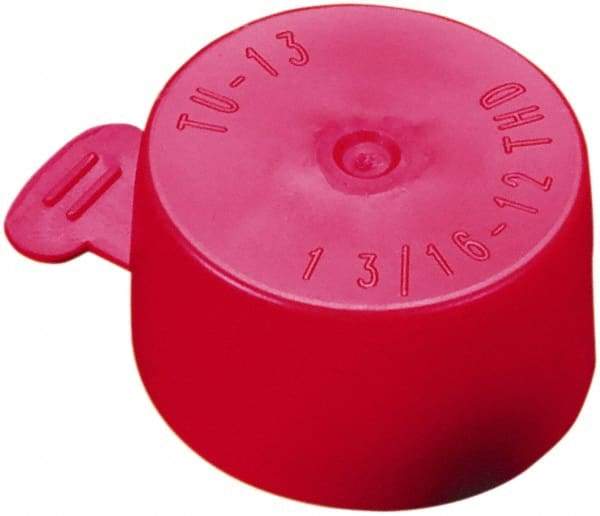 Caplugs - 0.99" ID, Flexible, Tear-Tab Cap - 21/32" Long, Vinyl, Red - Strong Tooling