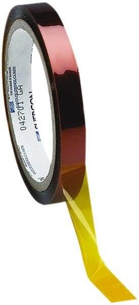 Caplugs - 10mm Wide x 33 m Long Amber Polyamide High Temperature Masking Tape - Series 22-10MM, 2.5 mil Thick - Strong Tooling