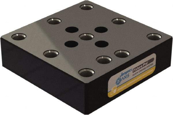 Jergens - 130mm Long x 130mm Wide x 35mm High Steel Fixture Plate - 35mm Plate Thickness - Strong Tooling