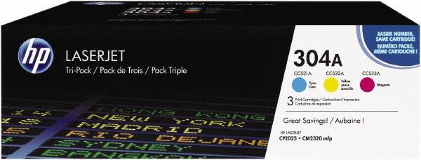 Hewlett-Packard - Cyan, Magenta & Yellow Toner Cartridge - Use with HP Color LaserJet CM2320 MFP, CP2025 - Strong Tooling