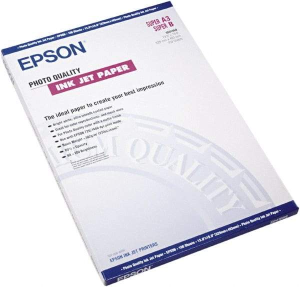 Epson - 13" x 19" Bright White Photo Paper - Use with Inkjet Printers - Strong Tooling