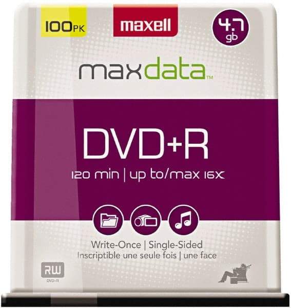 Maxell - Silver DVD+R Disc - Use with CD, DVD Drives - Strong Tooling