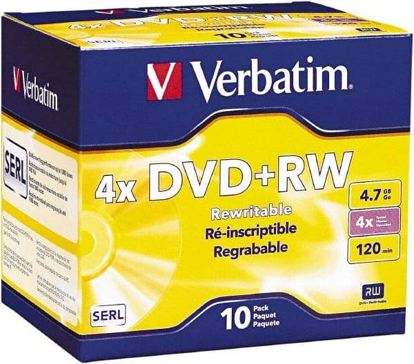 Verbatim - Silver DVD+RW Discs - Use with CD, DVD Drives - Strong Tooling